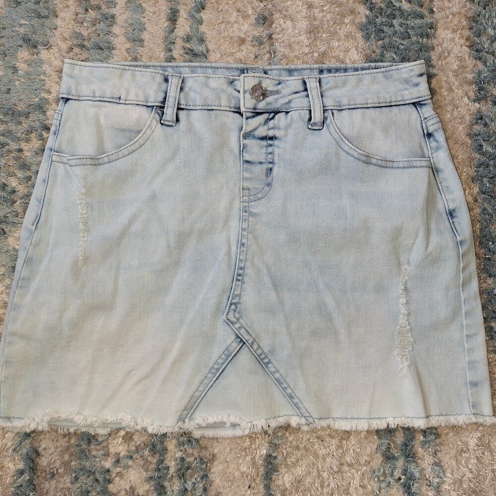 Justice Acid Wash Denim Skort sz 18 EUC